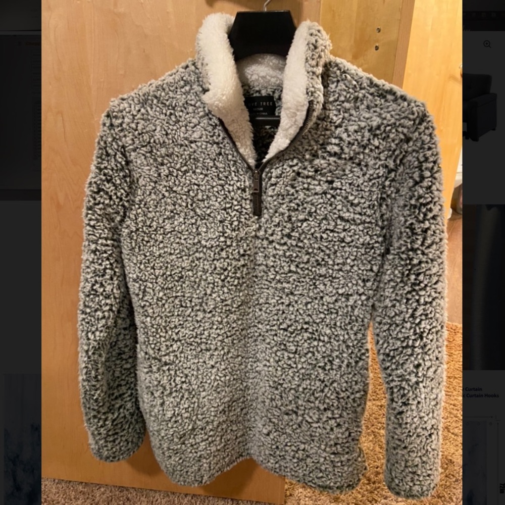 Dark Green Sherpa 1/4 Zip Pullover - Like New